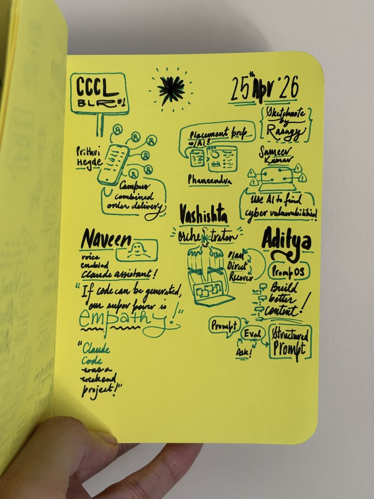Sketchnotes by Rasagy of some of the talks & demos.