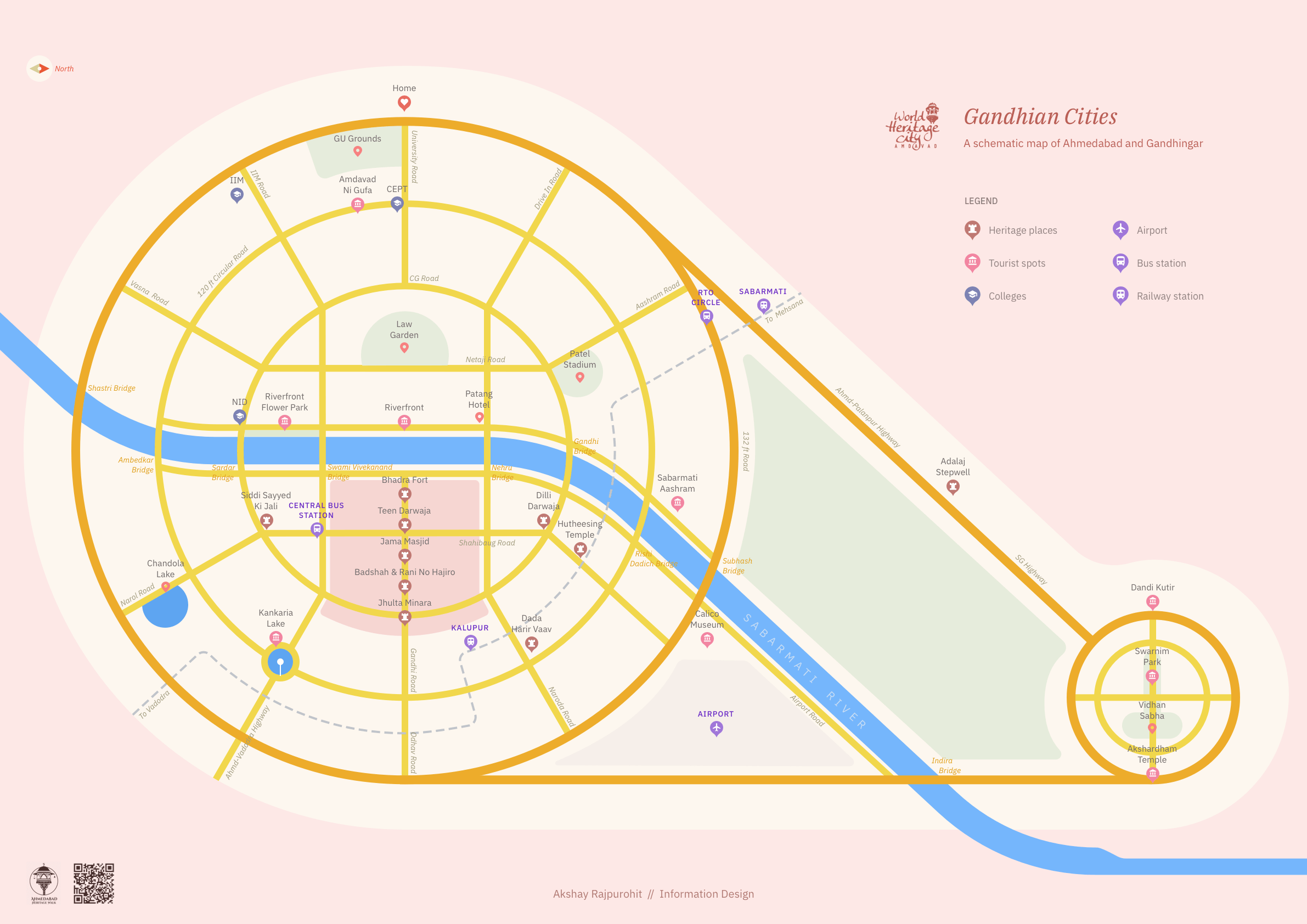 Final Schematic map of Ahmedabad & Gandhinagar by Akshay