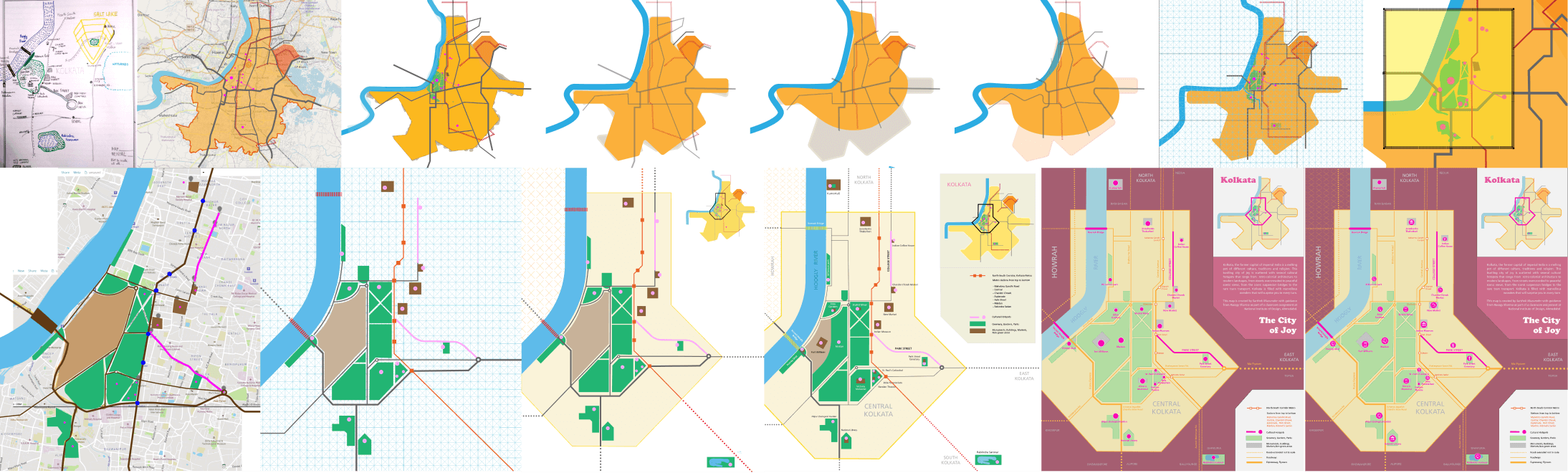 Process of Schematic map of Kolkata by Sarthok Mazumder