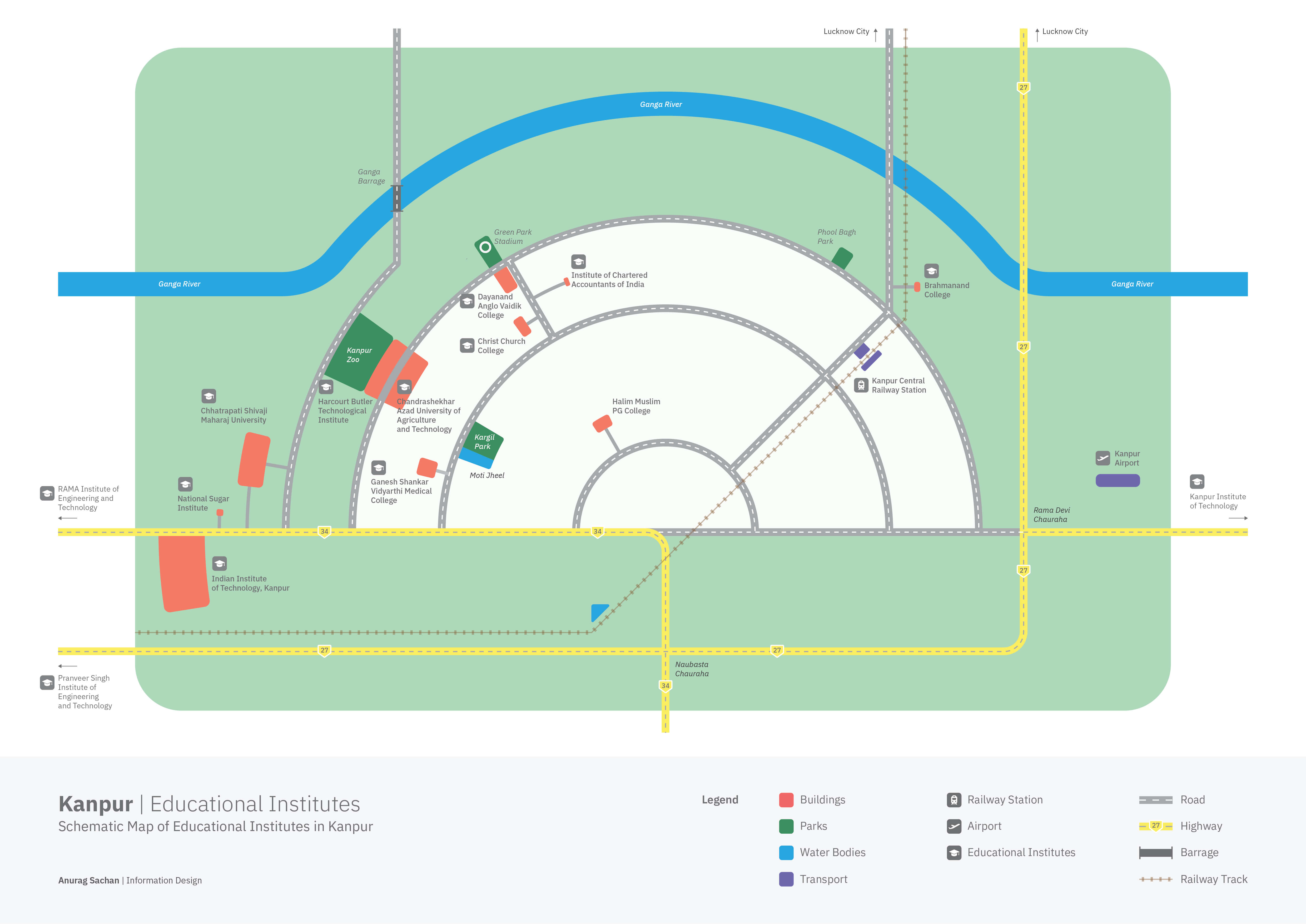 Final Schematic map of Kanpur by Anurag