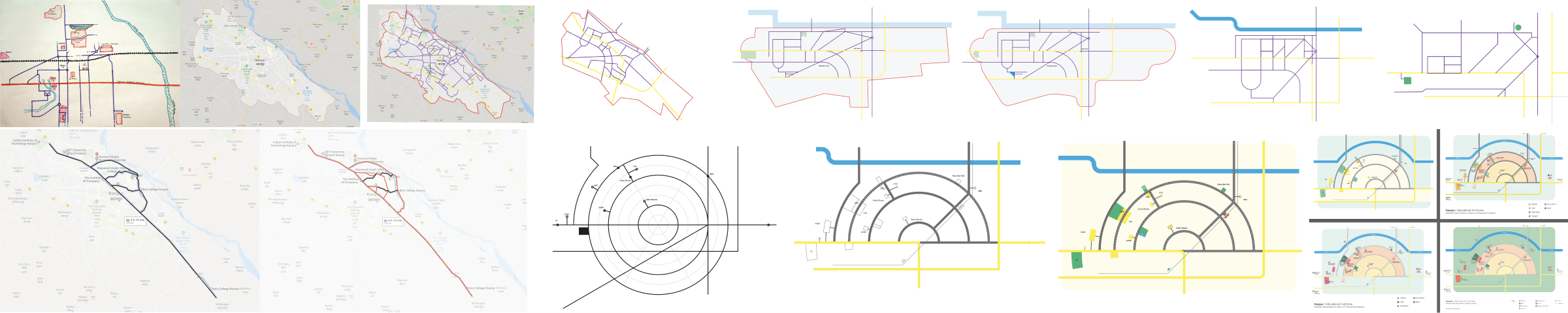 Process of Schematic map of Kanpur by Anurag