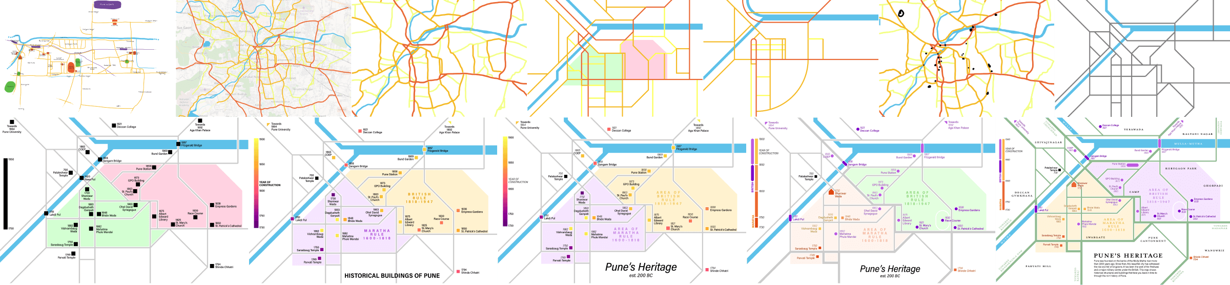 Process of Schematic map of Pune by Srishti